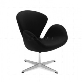 Swan Chair Black Cashmere Wool